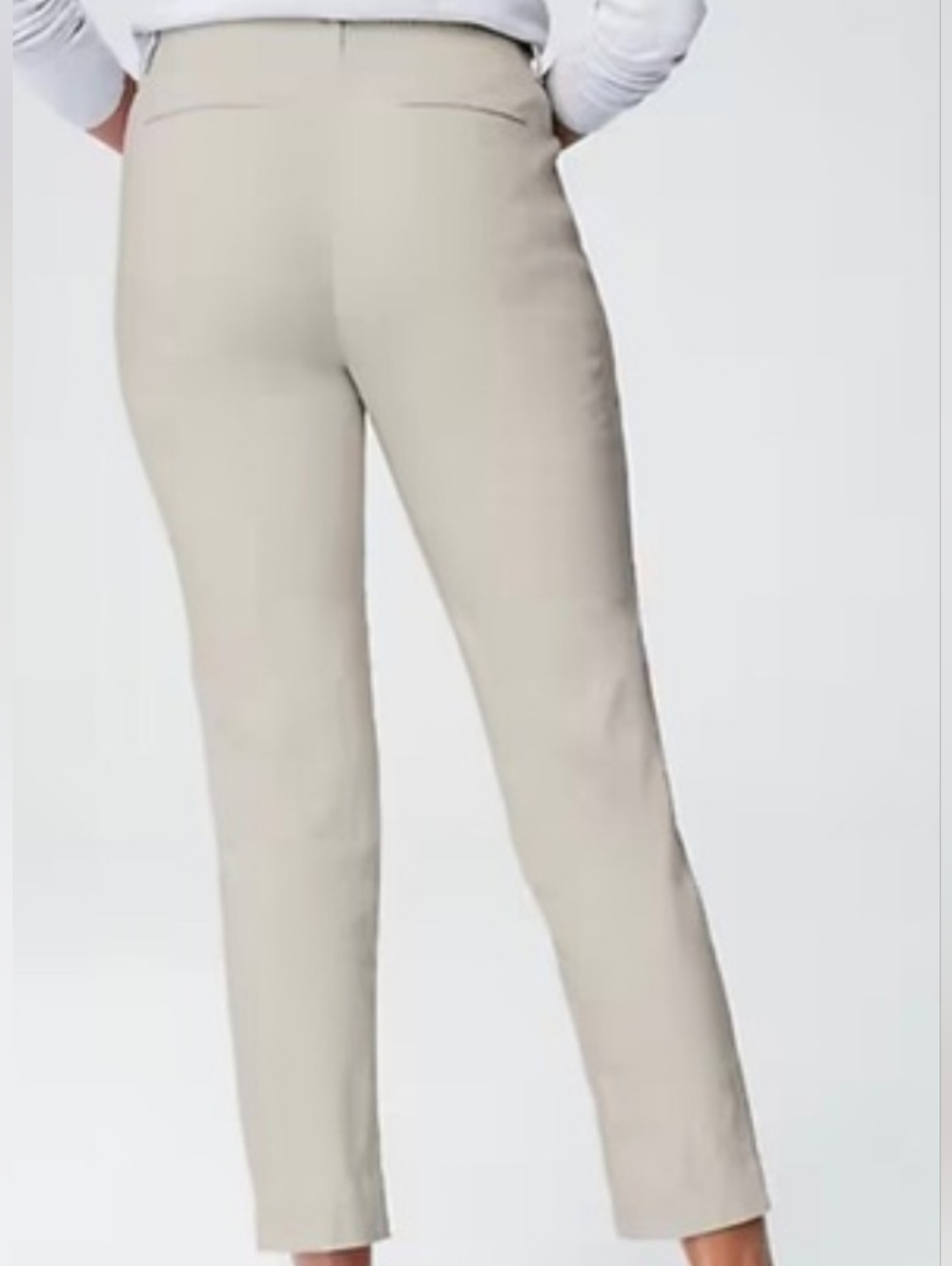 J Jill Womens Linen Blend Pants Gray NWT XLP Pintucked Straight Stretch Slim Leg - Picture 3 of 10
